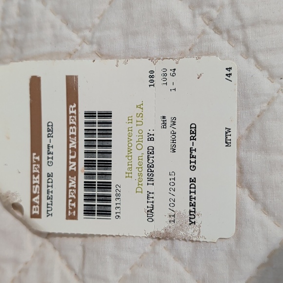 Longaberger Tree Trimming Yuletide Basket, Protector, Lid, Tie On - Picture 4 of 10